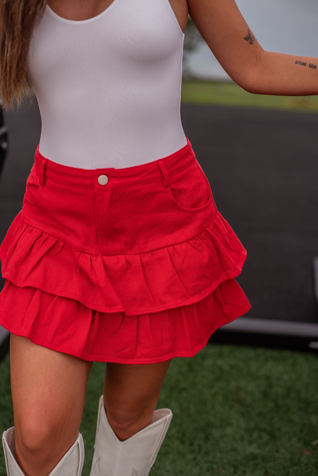 Delia Denim Mini Skort