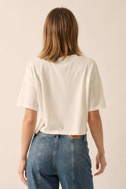 Tiger Streak Distressed Cropped Graphic Tee