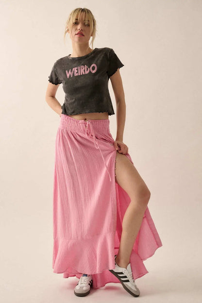 Weirdo Cropped Lettuce-Edge Graphic Baby Tee