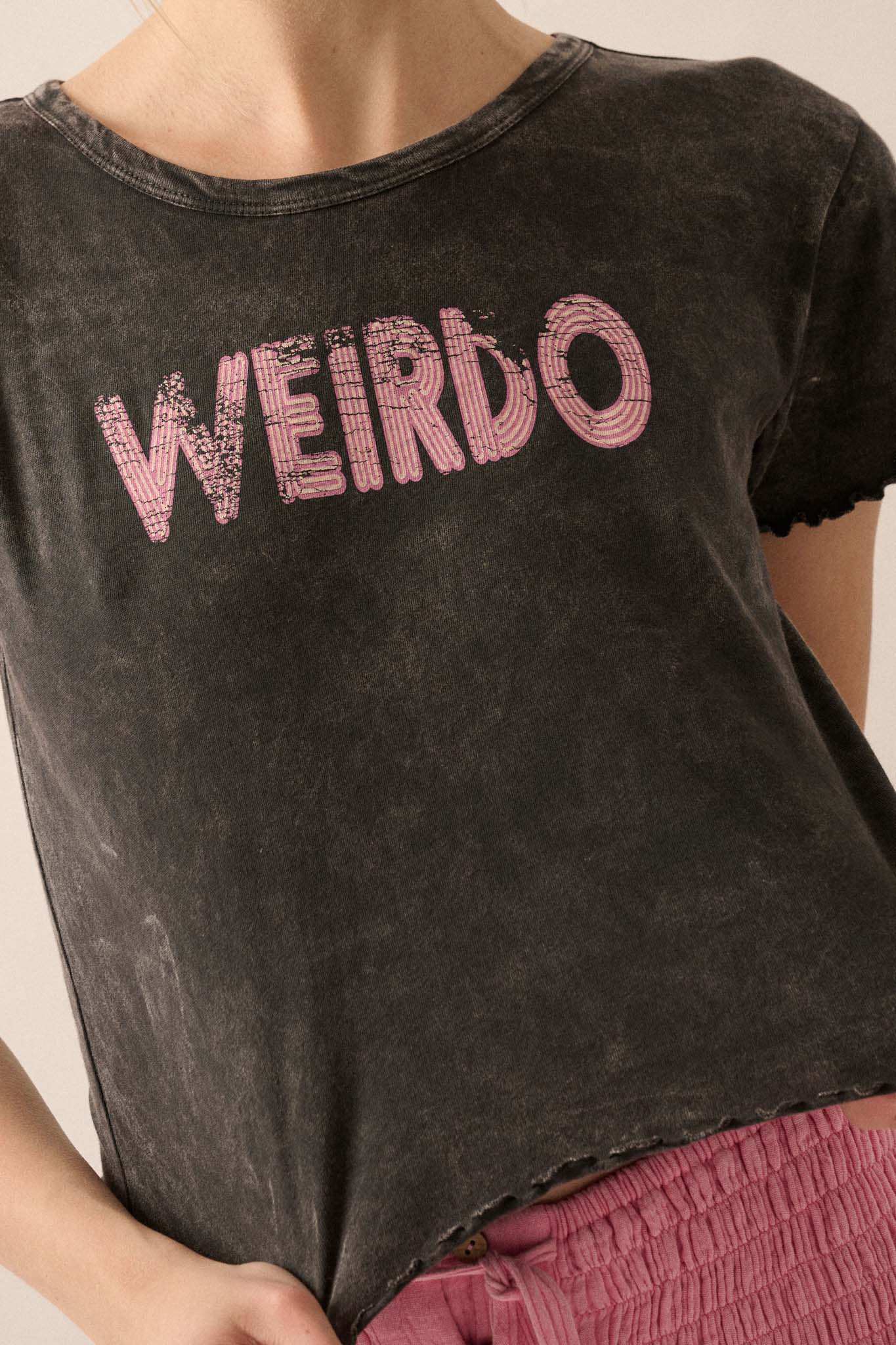 Weirdo Cropped Lettuce-Edge Graphic Baby Tee