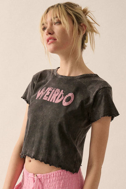 Weirdo Cropped Lettuce-Edge Graphic Baby Tee