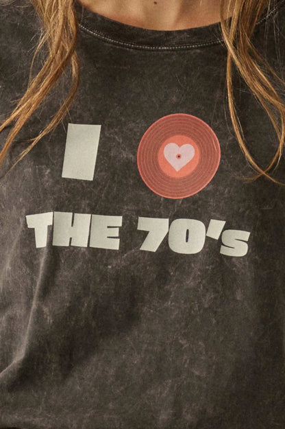 I Love the 70s Vintage-Wash Music Graphic Tee