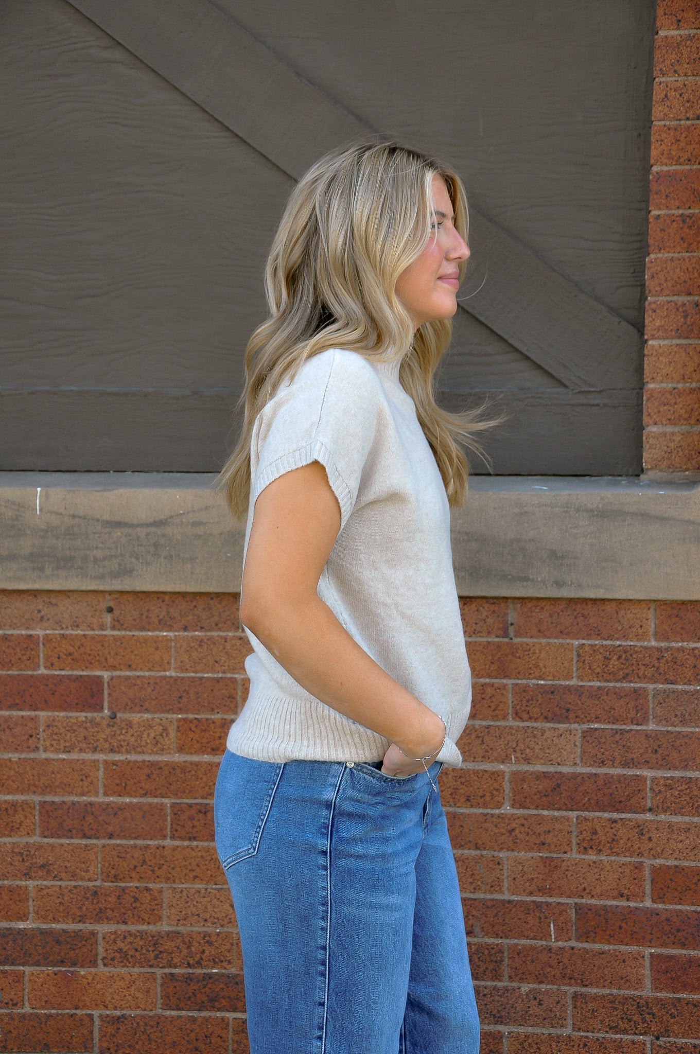 Extended SS Solid Sweater Vest