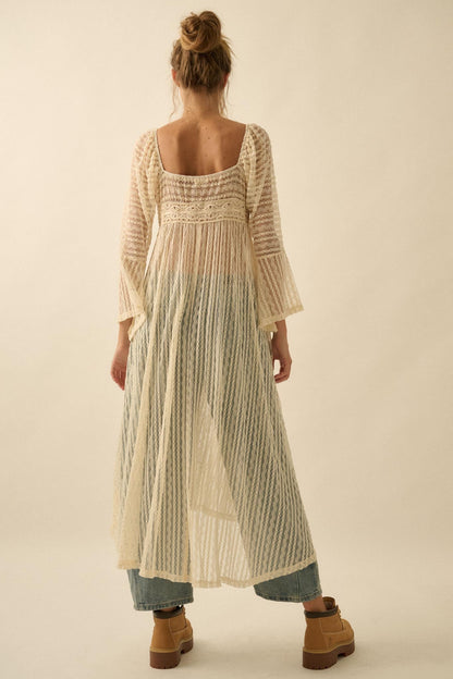 Wishful Dreaming Sheer Lace Layering Midi Dress
