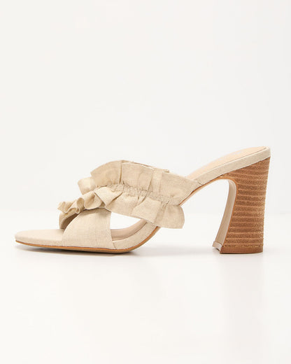 Adriel Heeled Ruffle Sandals
