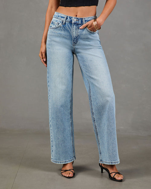 Elmah Stretch High Rise Wide Leg Jeans