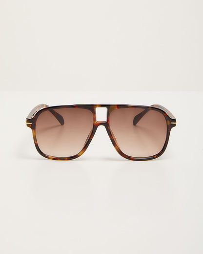 Capriana Large Tortoise Aviator Sunglasses