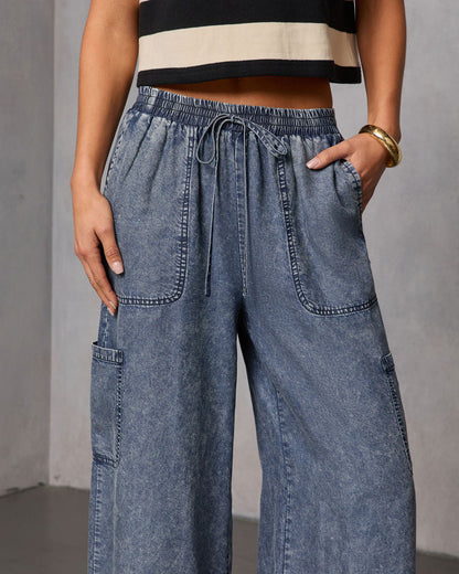 Blue Hour Chambray Cargo Pants