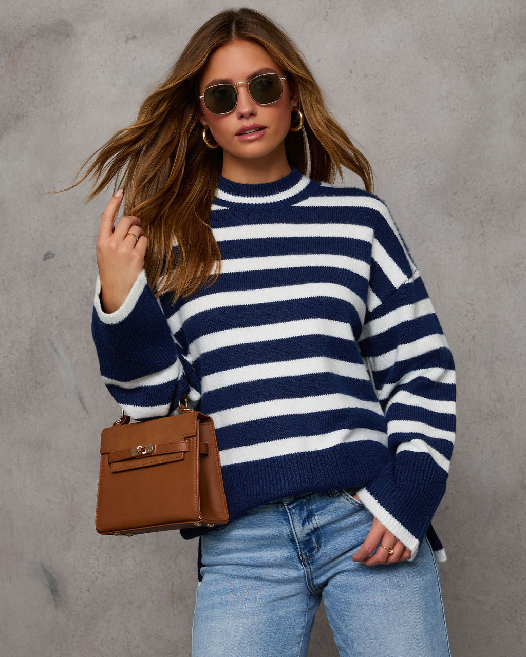 Dont Mind Me Striped Knit Sweater