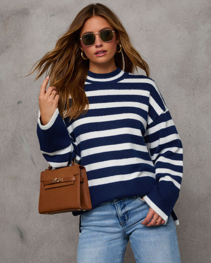 Dont Mind Me Striped Knit Sweater