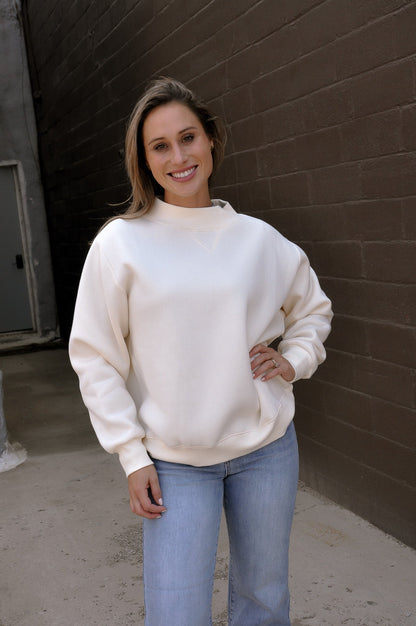 Fleece Wide Neck Sweatshirt