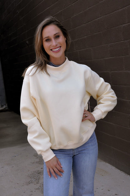 Fleece Wide Neck Sweatshirt