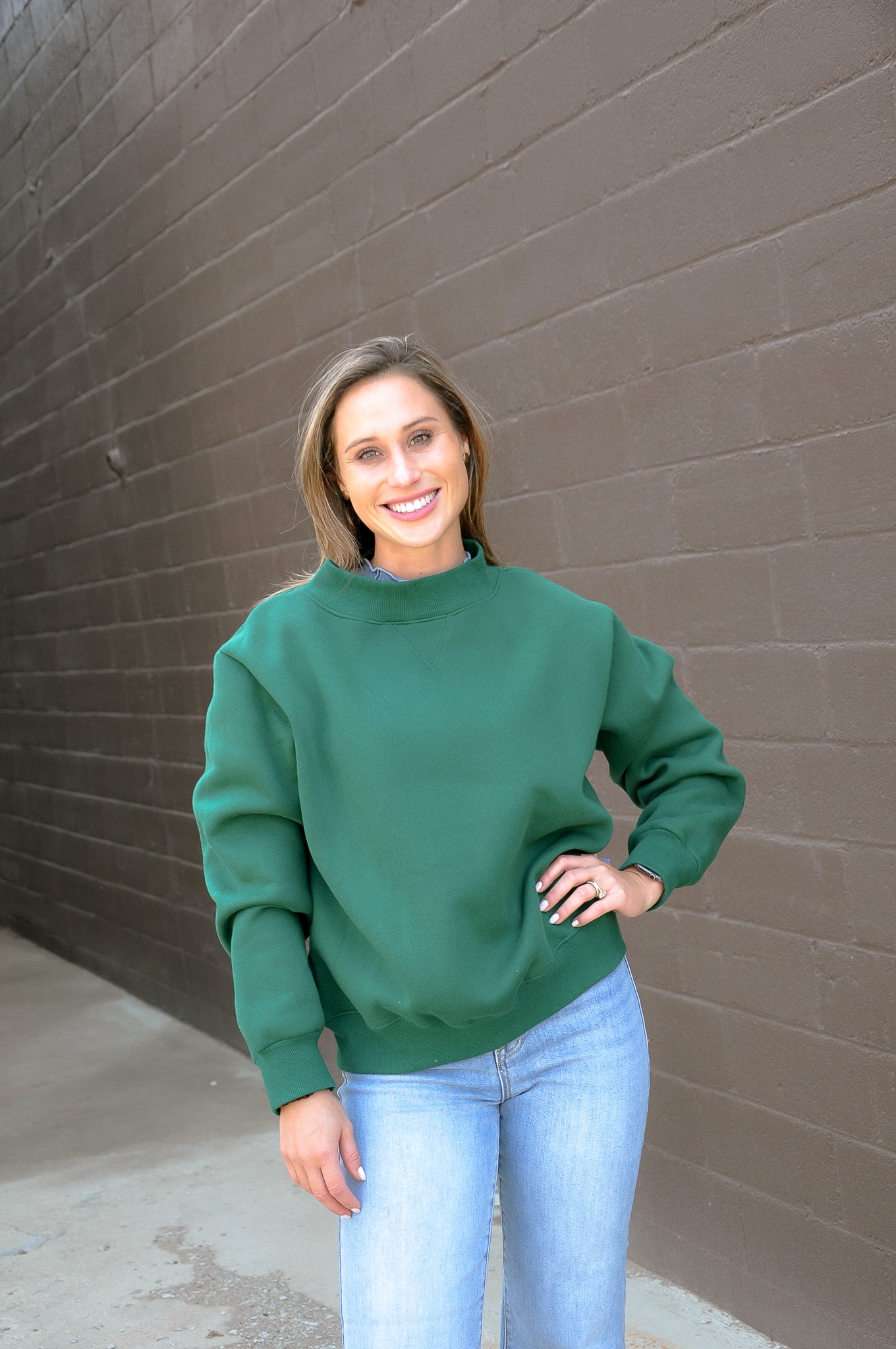 Fleece Wide Neck Sweatshirt