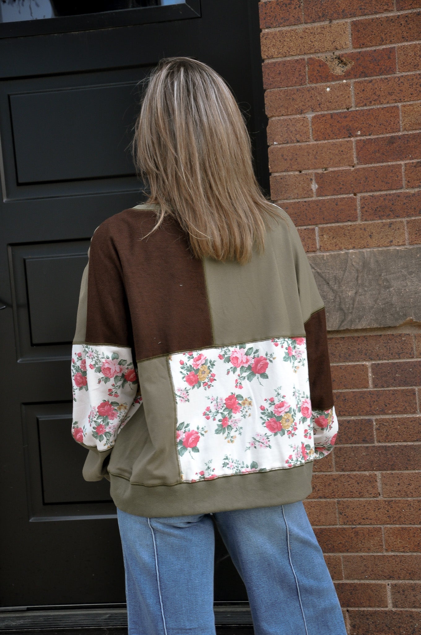 Flower Print & Facedown Sweatshirt
