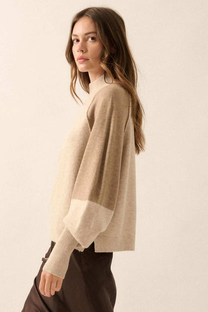 Find Your Truth Colorblock Mock-Neck Sweater