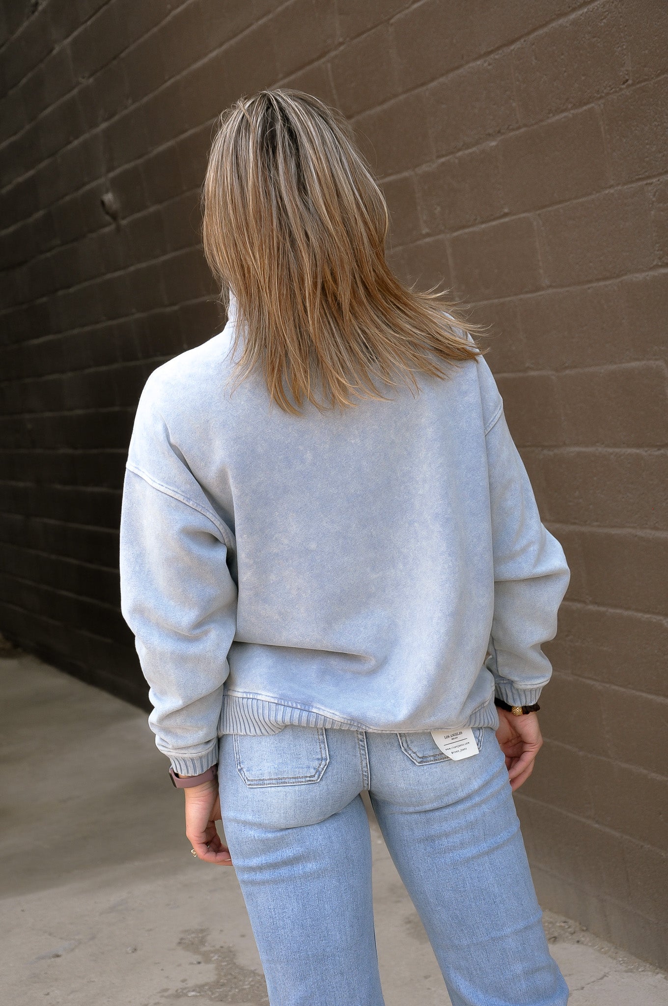 Half Up Denim Soft Cushion Cloud Top