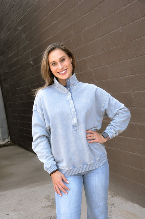 Half Up Denim Soft Cushion Cloud Top
