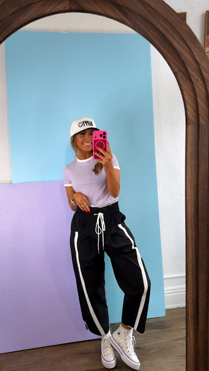 WindBreaker Contrasted Pant, Black/White