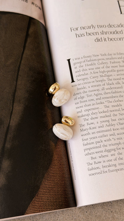 Bauble Cream Resin Earring - Cream