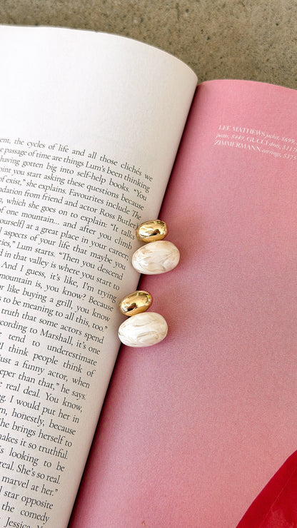 Bauble Cream Resin Earring - Cream