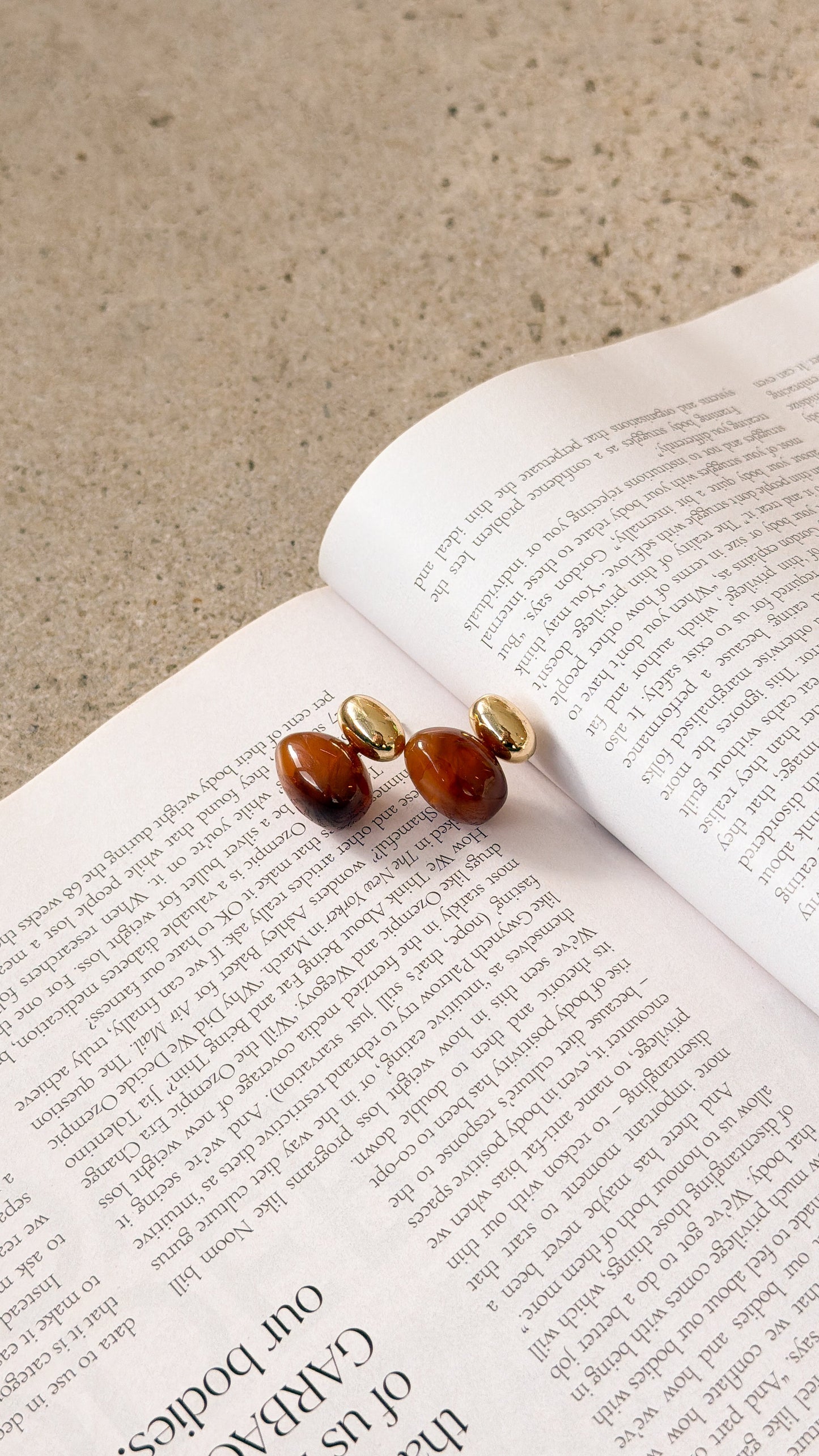Bauble Cream Resin Earring - Brown