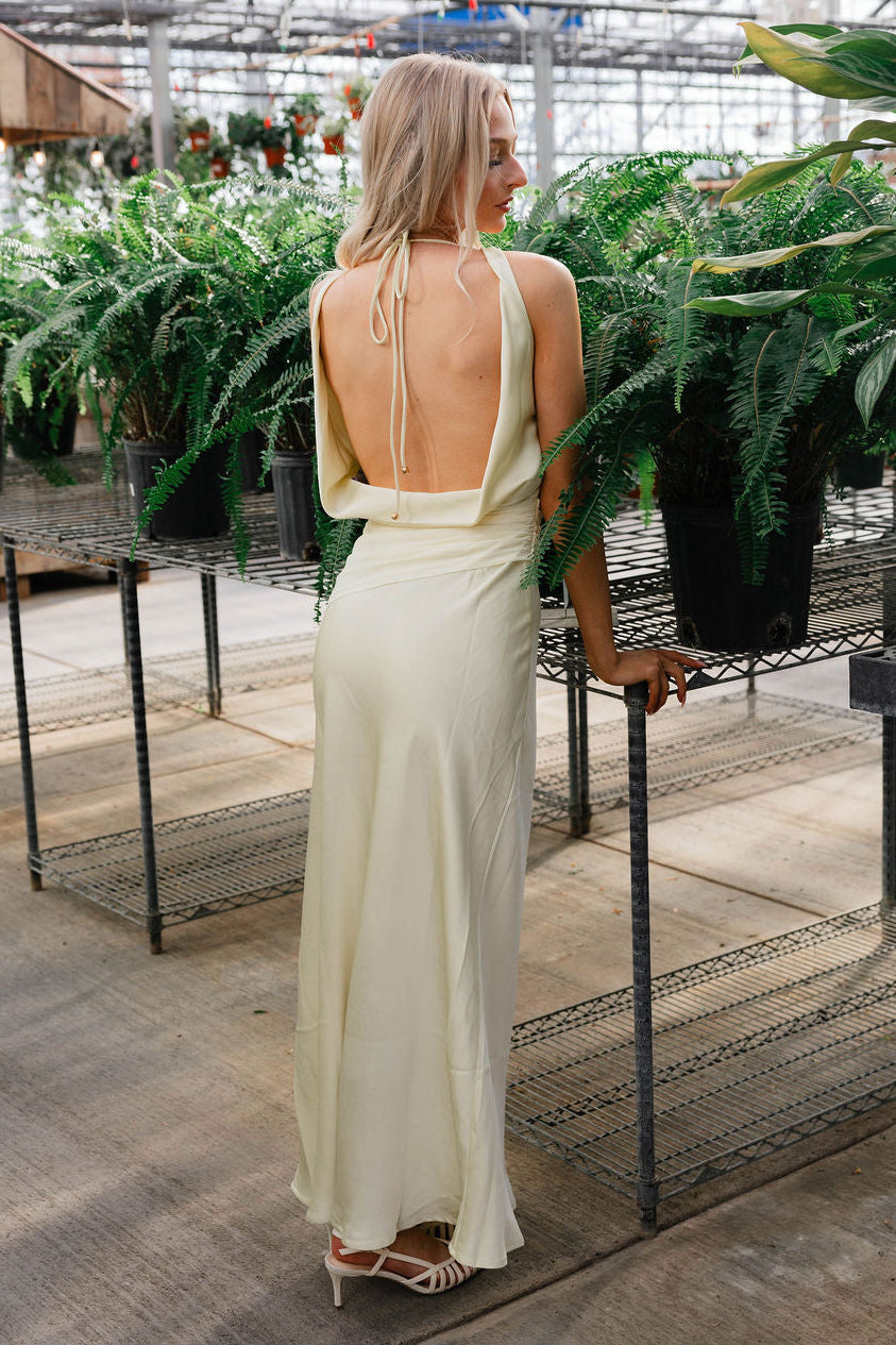 Buttercup Satin Maxi Dress