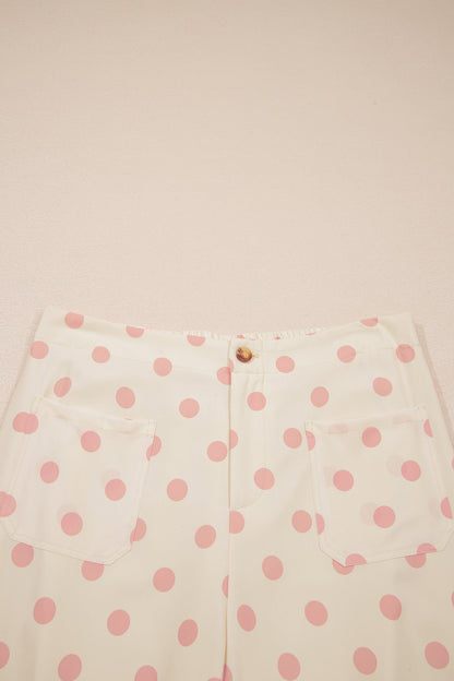 Parisian Charm Polka Dot Straight Leg Pants