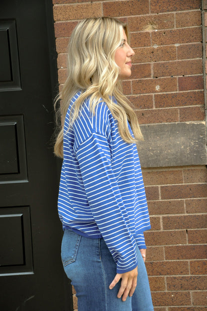 LS Crew Neck Stripe Sweater