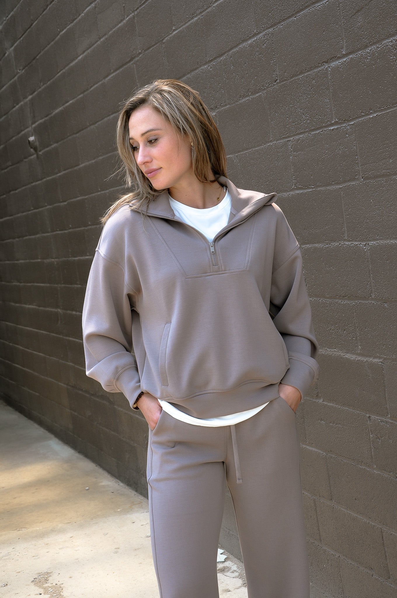 Modal Poly Span Quarter Zip Pullover