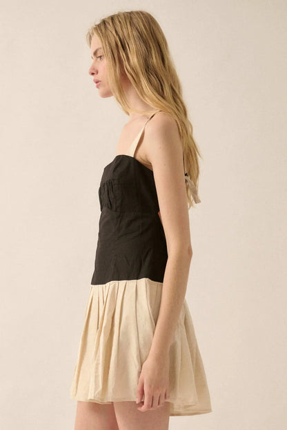 It Takes Two Colorblock Pleated Mini Dress