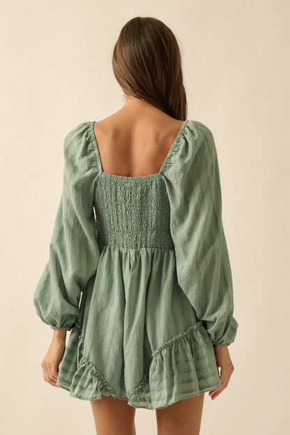 Life Is Sweet Striped Ruffle Tie-Front Romper