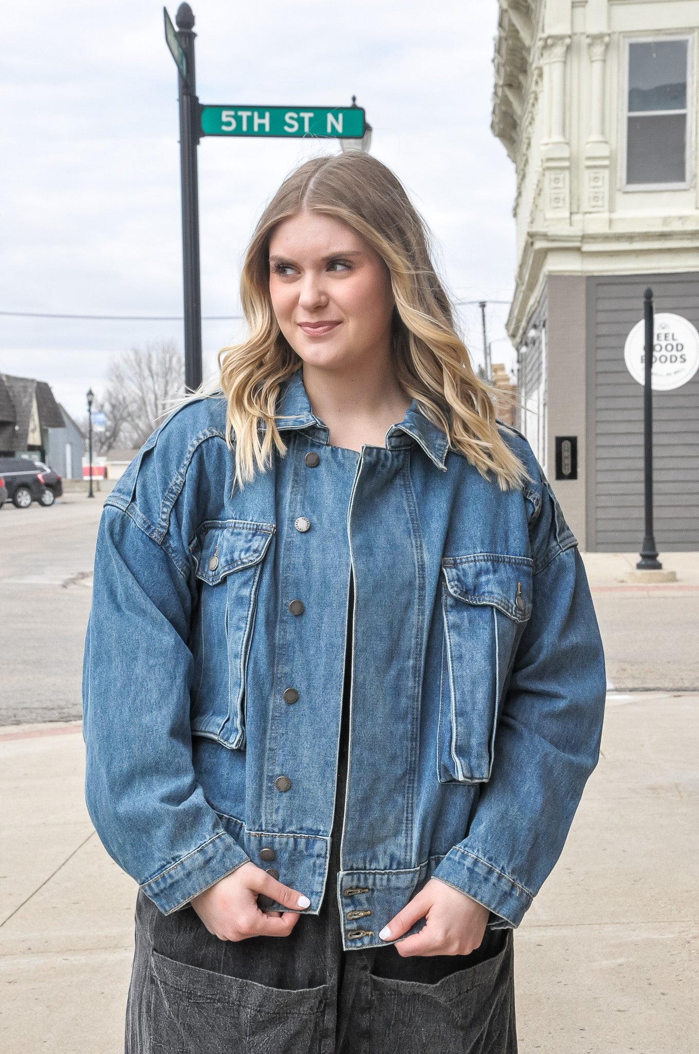 Oversize Cargo Denim Jacket