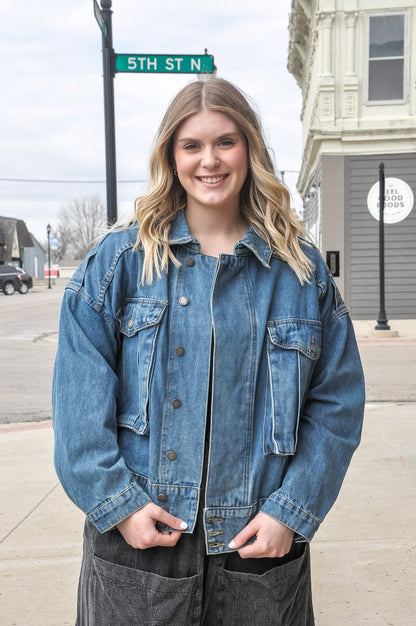 Oversize Cargo Denim Jacket