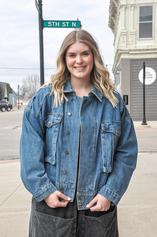 Oversize Cargo Denim Jacket