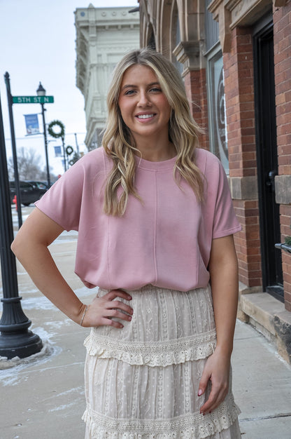 Rose Drop Shoulder Top