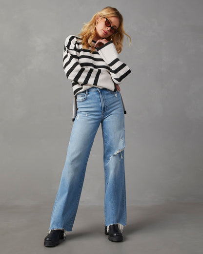 Dont Mind Me Striped Knit Sweater