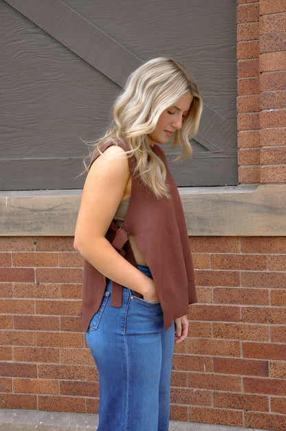 Sassy Side Tie Knit Vest