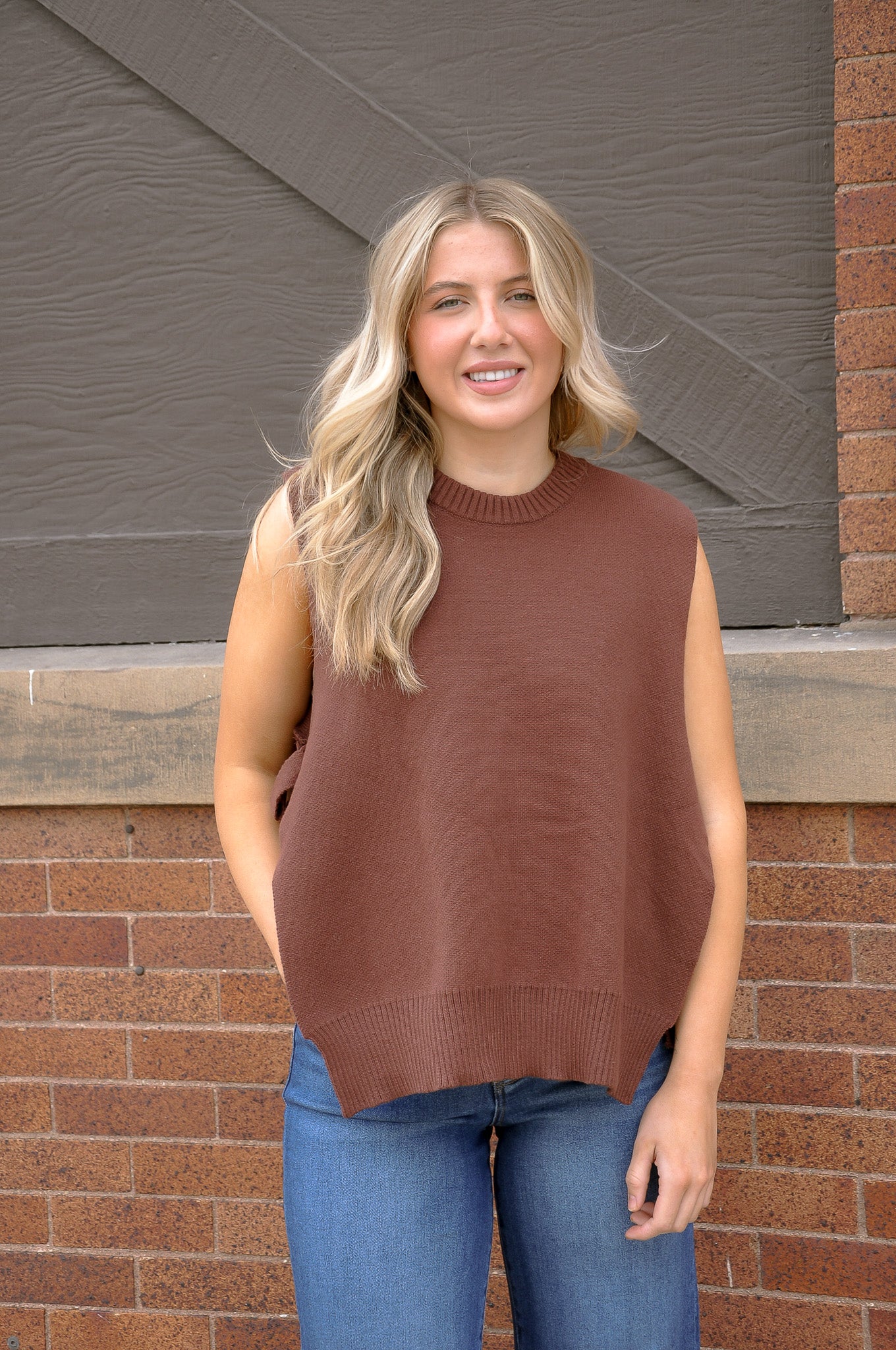 Sassy Side Tie Knit Vest