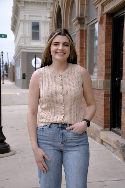 Scallop Hem Crochet Like Sweater
