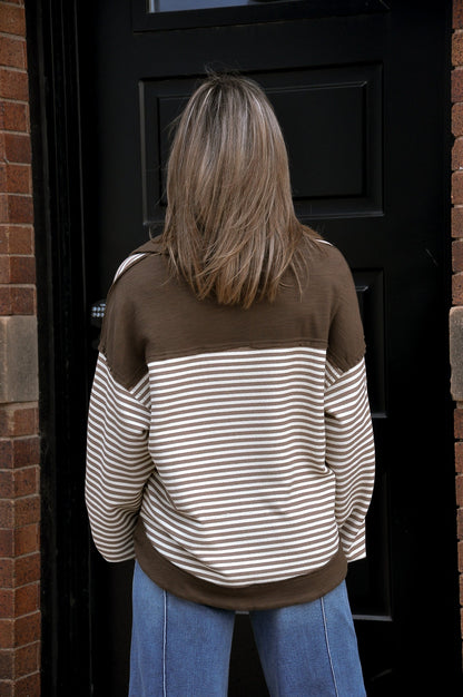Slub Knit Mix and Match Striped Top