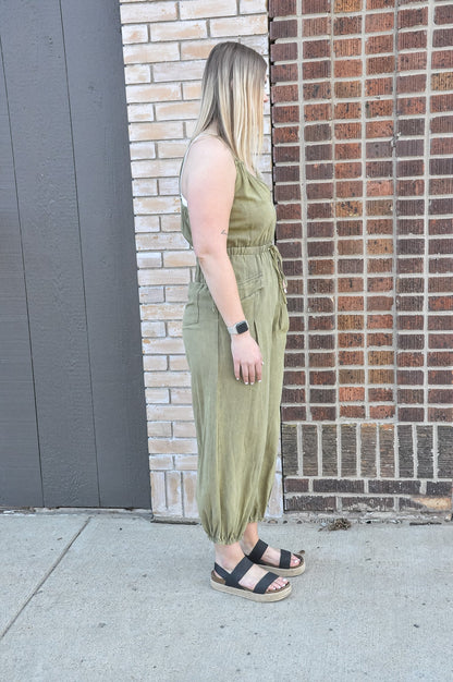 Snow Washed Jumpsuit with Pockets