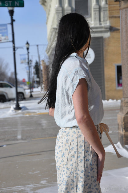 Stitch Detail Covered Placket Blouse