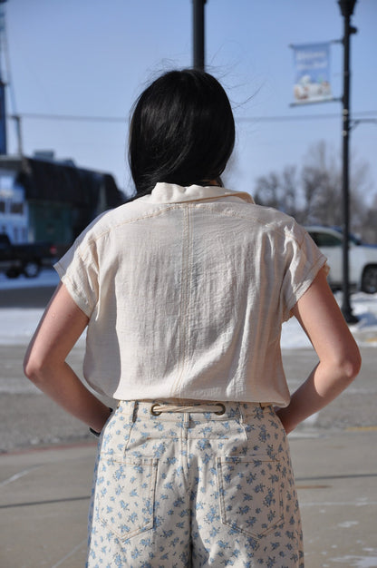 Stitch Detail Covered Placket Blouse