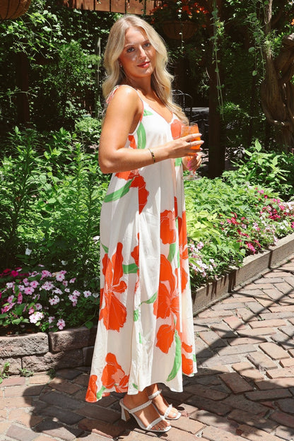 Coral Crush Maxi Dress
