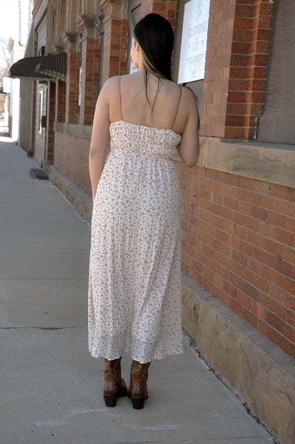 Triple Bow Floral Midi Dress
