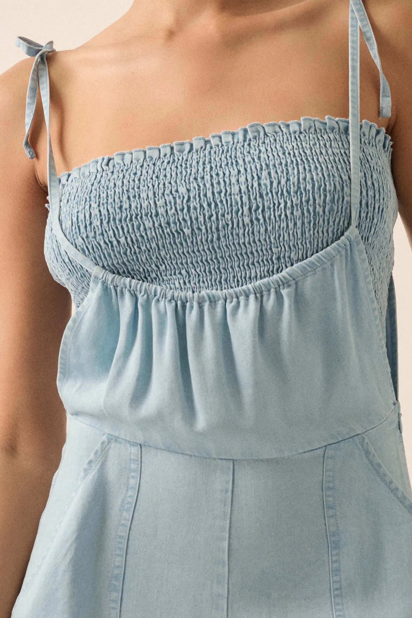 True Blue Denim Overall Jumpsuit and Tube Top Set