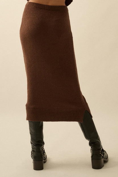 Promise the Label Textured Knit Sweater Midi Skirt