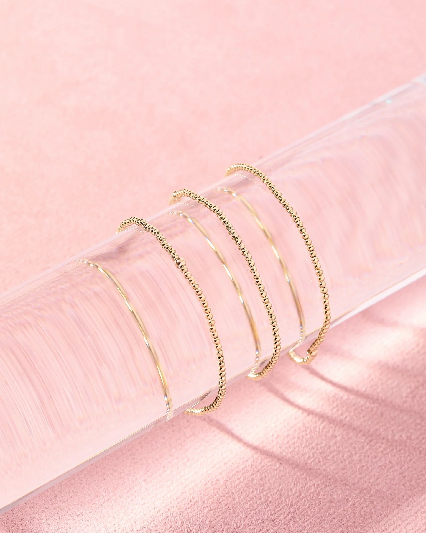 2mm Gold Beaded Bracelet