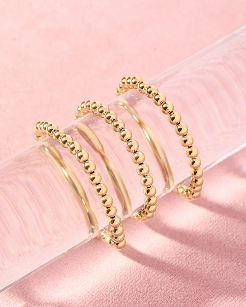 5mm Gold Beaded Bracelet