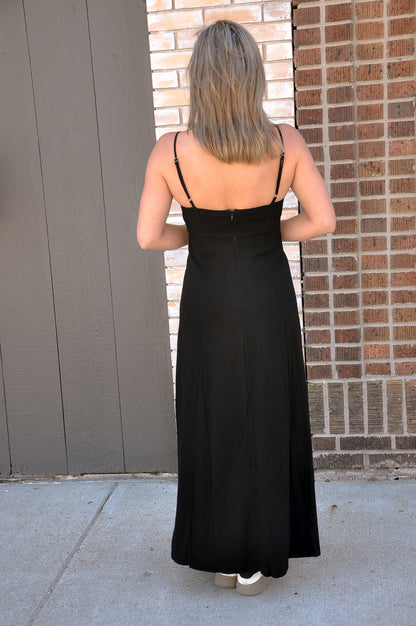 Woven Lace Trim Maxi Dress